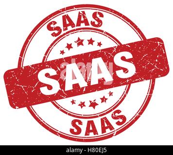 saas red grunge stamp Stock Vector