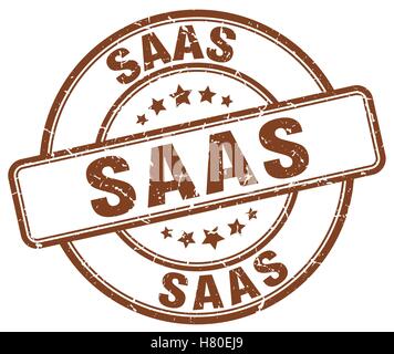 saas brown grunge stamp Stock Vector