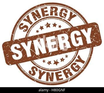 synergy brown grunge stamp Stock Vector