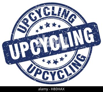 upcycling blue grunge stamp Stock Vector