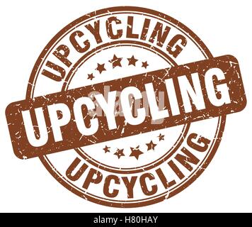 upcycling brown grunge stamp Stock Vector