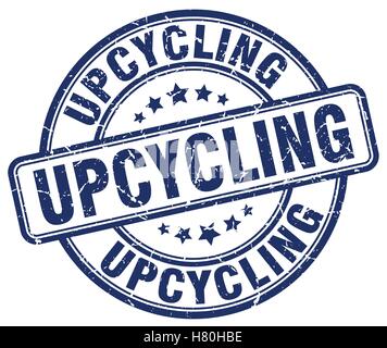 upcycling blue grunge stamp Stock Vector