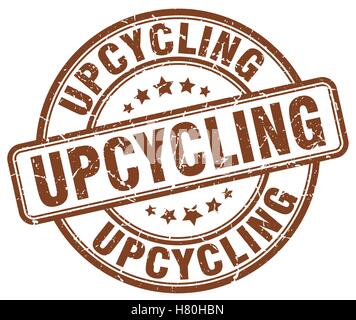 upcycling brown grunge stamp Stock Vector