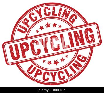 upcycling red grunge stamp Stock Vector