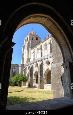 EVORA, PORTUGAL: View of the cathedral (Se) from the cloister Stock Photo