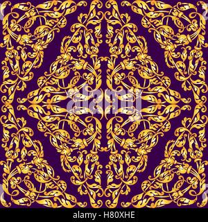 Vector seamless pattern with vintage gold luxury ornament and place for text.Design elements can be used at invitations, greetin Stock Vector