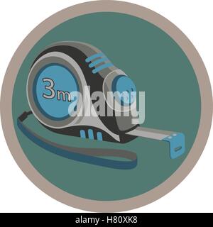 The measuring tool icon. Construction measuring tape. Stock vector illustration. Stock Vector