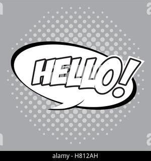 Bubble pop art of hello design Stock Vector