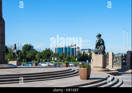 Republic Square, Statue, Almaty, Kazakhstan, Central Asia Stock Photo