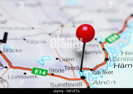 Timra, Sweden pin on map Stock Photo - Alamy