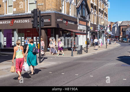 Shoppers on George Street in Richmond, London England United Kingdom UK Stock Photo