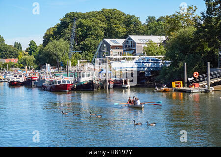 River Thames with Eel Pie Island in Twickenham, London England United Kingdom UK Stock Photo