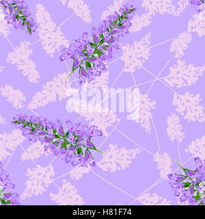 Purple floral seamless pattern. Soft and loving Stock Vector