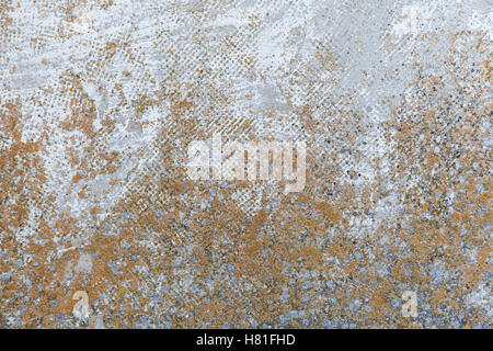 Stained concrete block wall background. Stock Photo