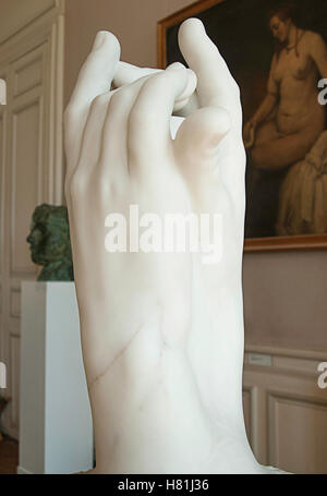 Rodin study of hands for The Secret sculpture at the Rodin Museum, Paris. Stock Photo
