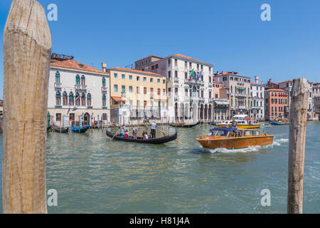 Venice, Venice Province, Veneto Region, Italy.    Traffic on the Grand Canal. Stock Photo