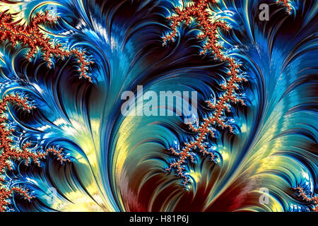 Waves and curls - abstract computer-generated image Stock Photo