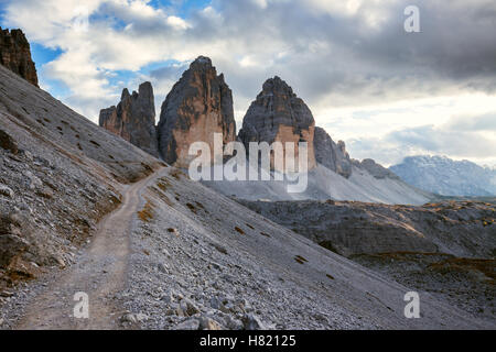 Tre Cime di Lavaredo ' Drei Zinnen ' in Dolomite Alps - Italy. Europe Stock Photo