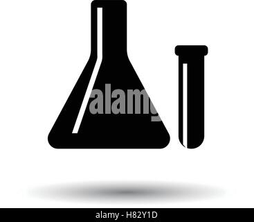 Chemical bulbs icon. White background with shadow design. Vector illustration. Stock Vector
