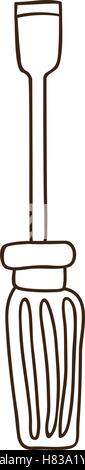 screwdriver repair tool icon over white background. draw design. vector illustration Stock Vector