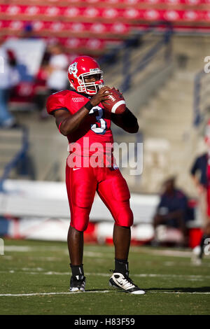 Sep. 18, 2009; Fresno, CA, USA;  Fresno State Bulldogs quarterback Ebahn Feathers (3) before the game against the Boise State Broncos at Bulldog Stadium. Boise State defeated Fresno State 51-34. Stock Photo