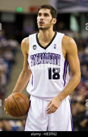 November 8, 2009; Sacramento, CA, USA;  Sacramento Kings forward Omri Casspi (18) during the fourth quarter against the Golden State Warriors at the ARCO Arena. The Kings defeated the Warriors 120-107. Stock Photo