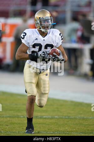 November 28, 2009; Stanford, CA, USA; Notre Dame Fighting Irish wide receiver Golden Tate (23) before the game against the Stanford Cardinal at Stanford Stadium.  Stanford defeated Notre Dame 45-38. Stock Photo