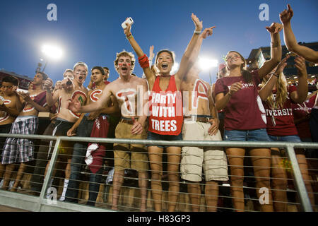 September 18, 2010; Stanford, CA, USA; Stanford Cardinal fans in the stands  before the game against the Wake Forest Demon Deacons at Stanford Stadium. Stanford defeated Wake Forest 68-24. Stock Photo