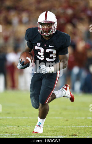 September 18, 2010; Stanford, CA, USA; Stanford Cardinal running back Stepfan Taylor (33) rushes against the Wake Forest Demon Deacons during the second quarter at Stanford Stadium. Stock Photo