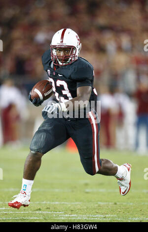 September 18, 2010; Stanford, CA, USA; Stanford Cardinal running back Stepfan Taylor (33) rushes against the Wake Forest Demon Deacons during the second quarter at Stanford Stadium. Stock Photo