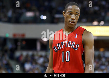 November 1, 2010; Sacramento, CA, USA;  Toronto Raptors shooting guard DeMar DeRozan (10) during the third quarter against the Sacramento Kings at the ARCO Arena. The Kings defeated the Raptors 111-108. Stock Photo