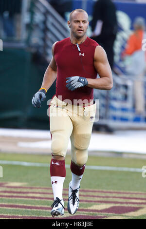 January 9, 2011; San Francisco, CA, USA;  Boston College Eagles linebacker Mark Herzlich (94) warms up before the 2011 Fight Hunger Bowl against the Nevada Wolf Pack at AT&T Park. Stock Photo