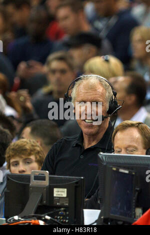 Jan 8, 2012; Sacramento, CA, USA; Television commentator Bill Walton on the sidelines during the second quarter between the Sacramento Kings and the Orlando Magic at Power Balance Pavilion. Orlando defeated Sacramento 104-97. Stock Photo