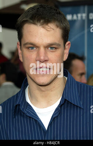 MATT DAMON THE BOURNE IDENTITY WORLD PREMIERE UNIVERSAL STUDIOS BURBANK LOS ANGELES USA 06 June 2002 Stock Photo