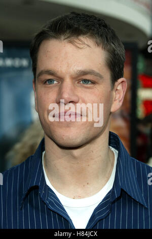 MATT DAMON THE BOURNE IDENTITY WORLD PREMIERE UNIVERSAL STUDIOS BURBANK LOS ANGELES USA 06 June 2002 Stock Photo