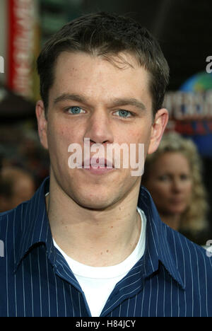 MATT DAMON THE BOURNE IDENTITY WORLD PREMIERE UNIVERSAL STUDIOS BURBANK LOS ANGELES USA 06 June 2002 Stock Photo