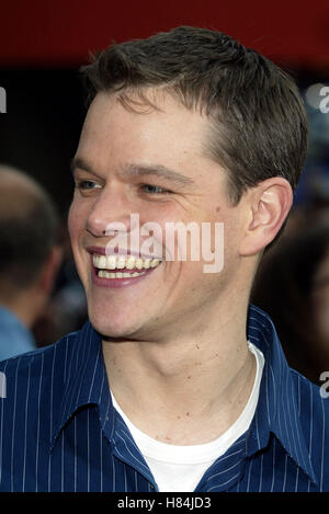 MATT DAMON THE BOURNE IDENTITY WORLD PREMIERE UNIVERSAL STUDIOS BURBANK LOS ANGELES USA 06 June 2002 Stock Photo