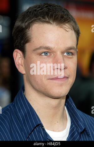 MATT DAMON THE BOURNE IDENTITY WORLD PREMIERE UNIVERSAL STUDIOS BURBANK LOS ANGELES USA 06 June 2002 Stock Photo