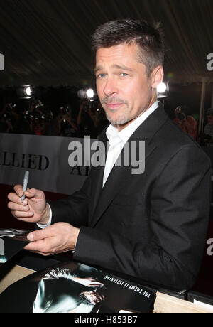 Westwood, CA, USA. 9th Nov, 2016. 09 November 2016 - Westwood, California - Brad Pitt. Fan Event For Paramount Pictures' ''Allied'' held at The Regency Village Theatre. Photo Credit: AdMedia © AdMedia/ZUMA Wire/Alamy Live News Stock Photo