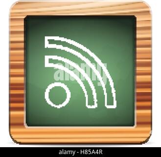 Blackboard rss  on a white background. Vector illustration. Stock Vector