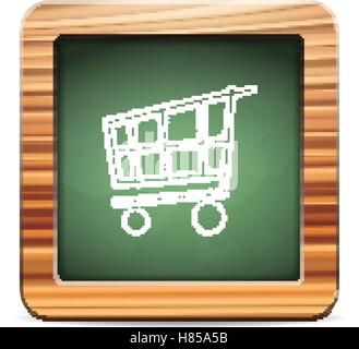 Blackboard shopping cart  on a white background. Vector illustration. Stock Vector