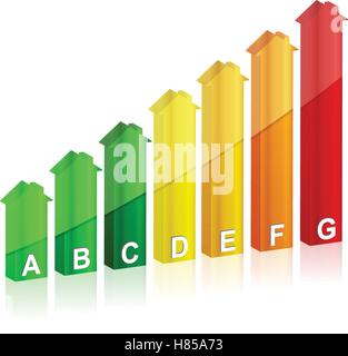 Energy efficiency rating on a white background. Stock Vector