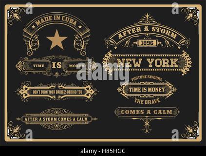Banners and frame set Stock Vector