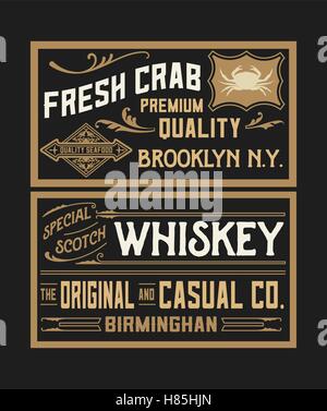 Set of old advertisement designs and labels Stock Vector