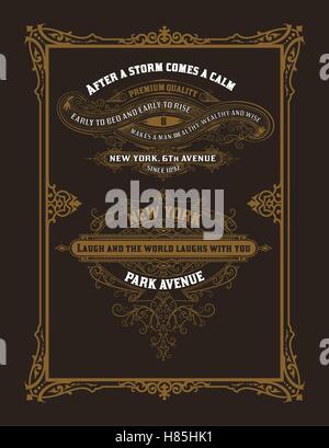 Set of vintage labels. Elements by layers. Stock Vector