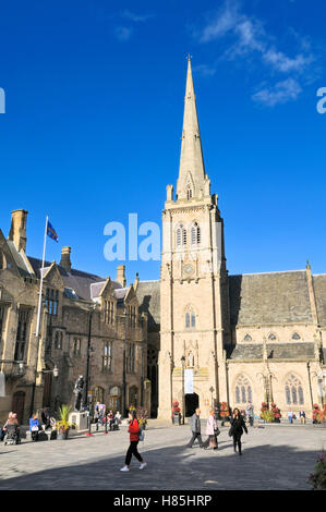 The Market Place and St Nicholas' Church, Durham City, County Durham, North East England, UK Stock Photo