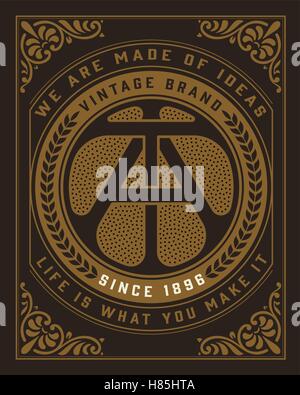Vintage logo. Design with Flourishes Elements. Vector Illustration Stock Vector