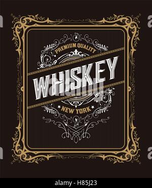 Vintage badge for whiskey packing Stock Vector