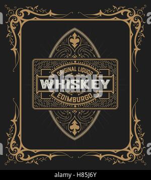 Vintage shield for whiskey packing Stock Vector