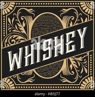 Vintage badge for whiskey packing Stock Vector